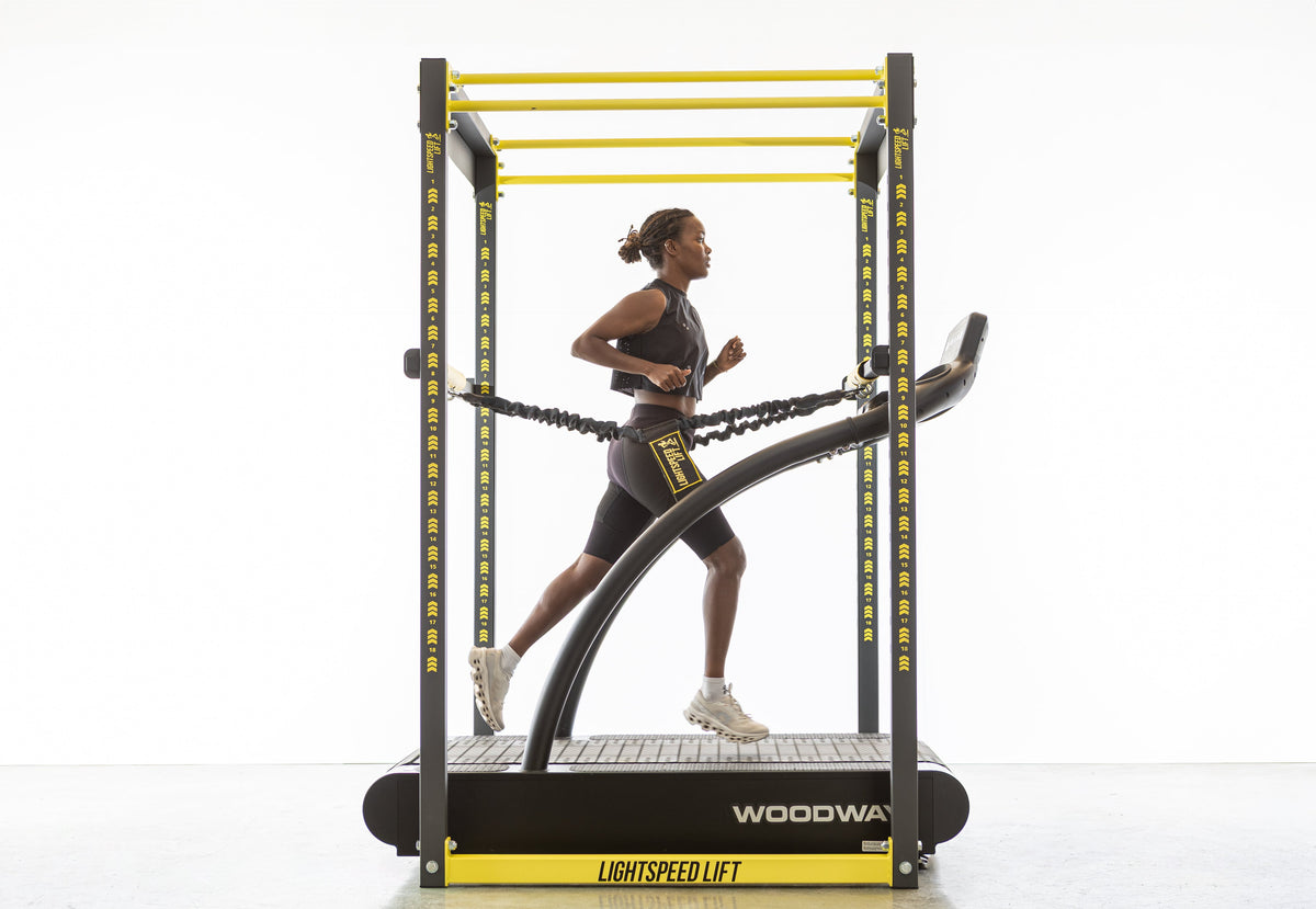Lightspeed Lift LSX-500 over a treadmill with a runner