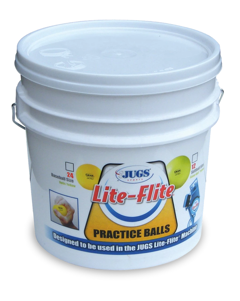 JUGS Bucket of Lite-Flite® Baseballs, Optic Yellow, 24 Balls