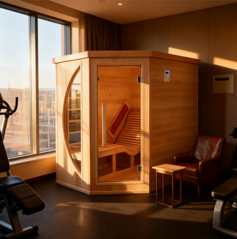 Far Infrared Sauna with Red Light Therapy | Red Cedar Lounge Chair for Recovery &amp; Wellness