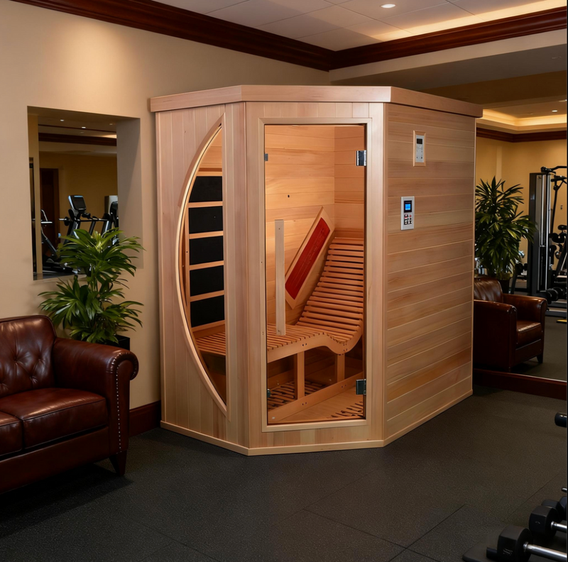 Far Infrared Sauna with Red Light Therapy | Red Cedar Lounge Chair for Recovery &amp; Wellness