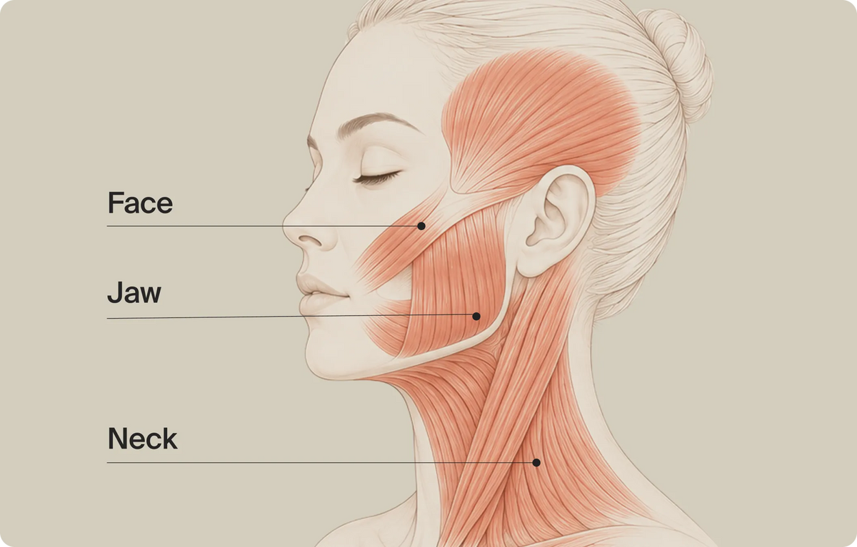 ThermFace Massage working on the jaw and face muscles