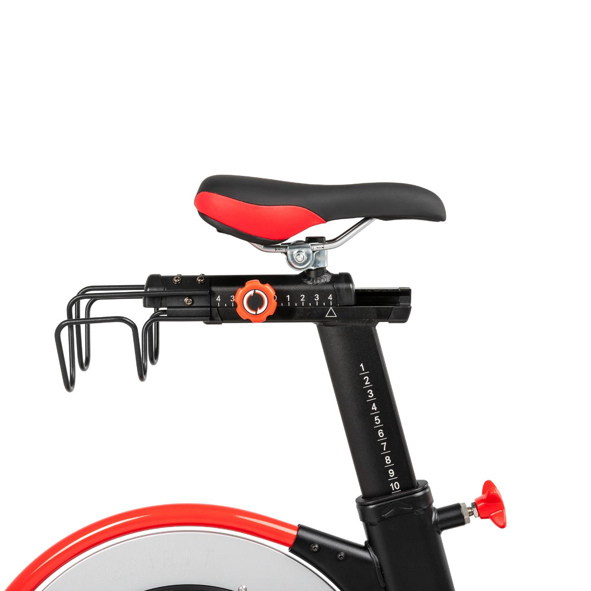 Seat with micro fore/aft adjustment and dual water bottle holders