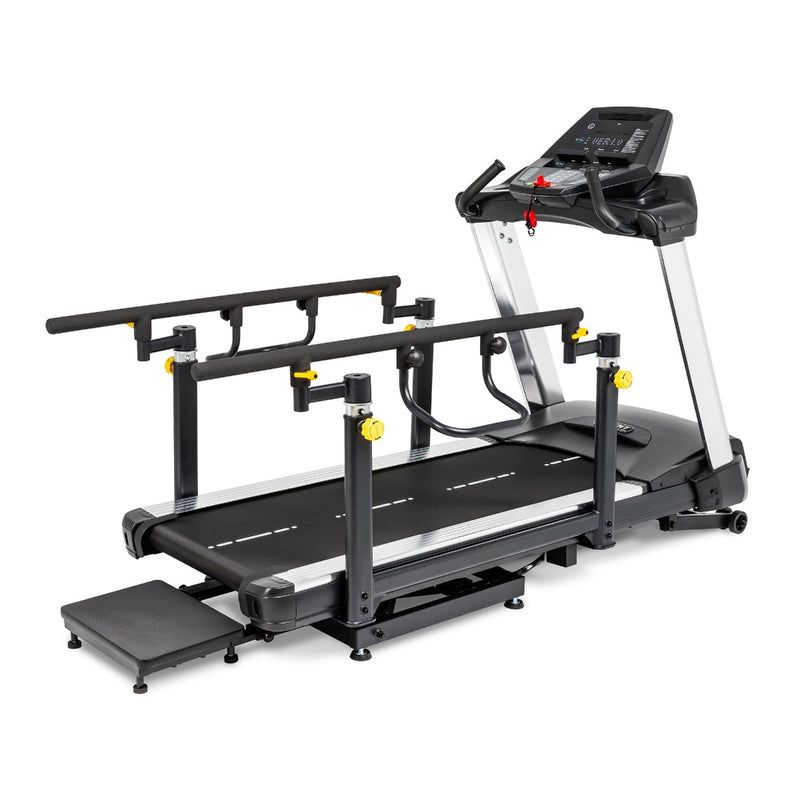 Spirit 7.0T rehab treadmill with adjustable handrails and rear step