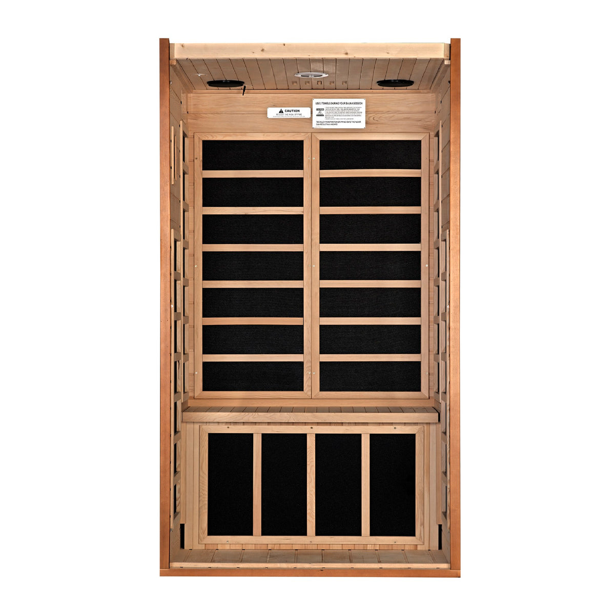 Dynamic Avila Elite 1-2-Person Ultra Low EMF FAR Infrared Sauna, interior with heating panels