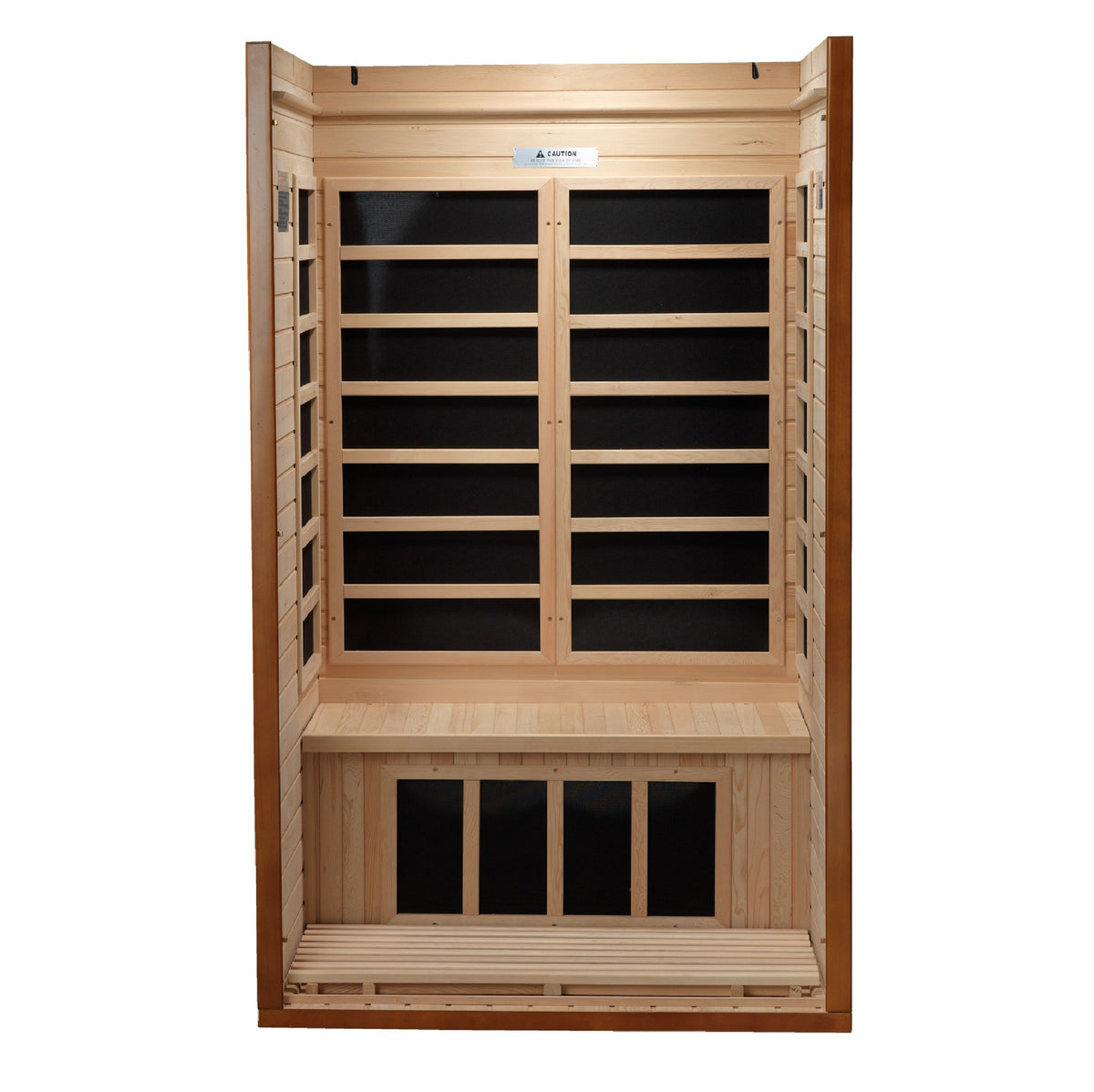 Dynamic Barcelona 1-2-Person Low EMF FAR Infrared Sauna, interior with heating panels