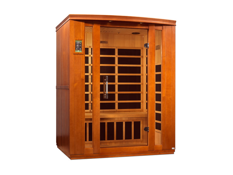 Dynamic Bellagio 3-Person Low EMF FAR Infrared Sauna, front angle view