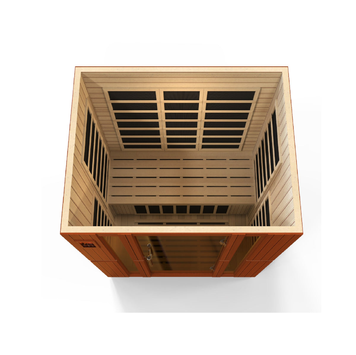 Dynamic Bellagio 3-Person Low EMF FAR Infrared Sauna, interior from above