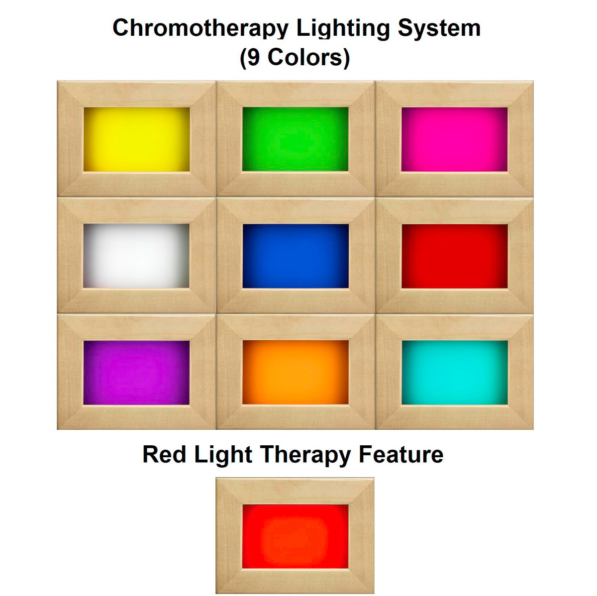 Dynamic Bergamo sauna chromotherapy lighting colors and red light