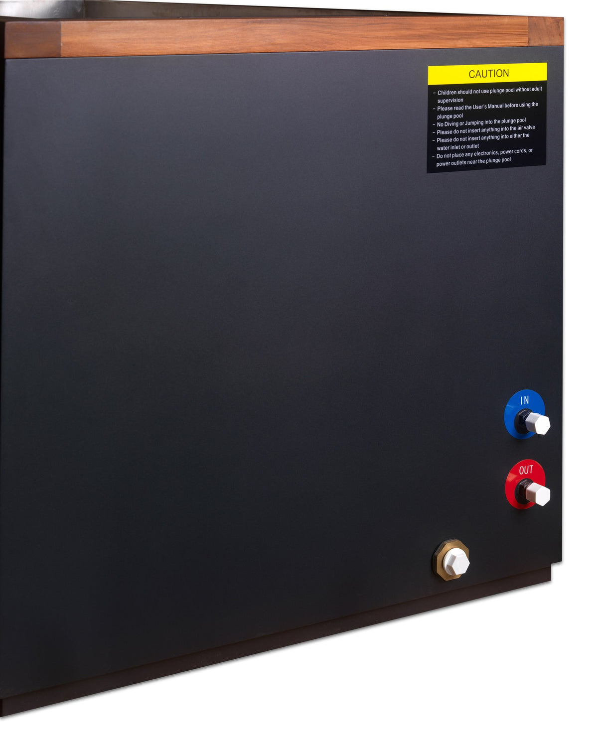 Dynamic Cold Therapy Cuboid XL Cold Plunge Tub with Stainless Steel Interior, inlet, outlet and drain connections