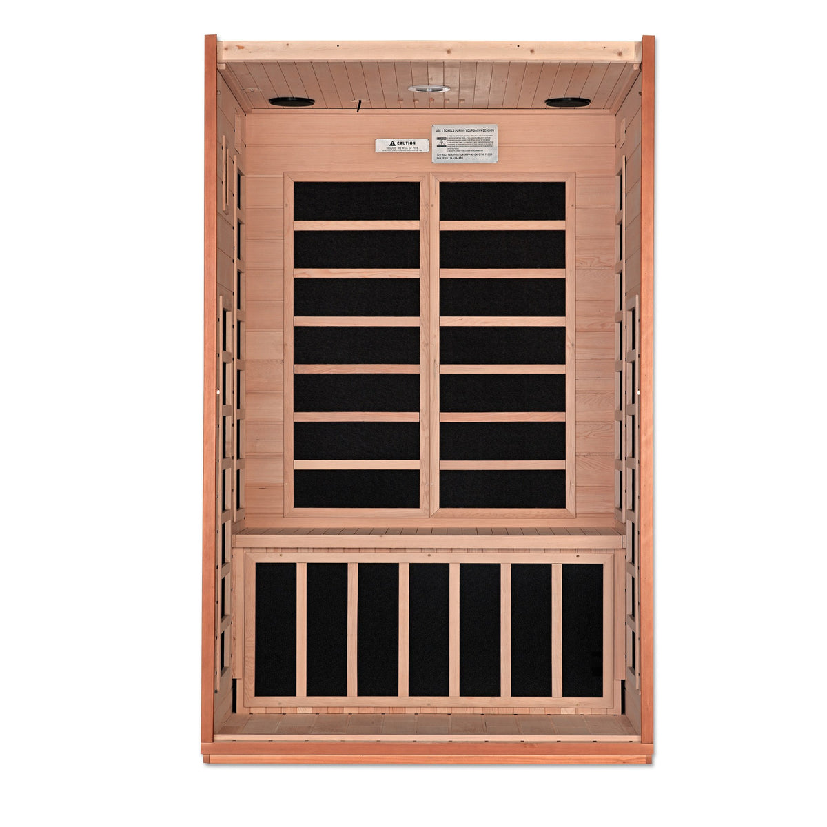 Dynamic Cordoba Elite 2-Person Ultra Low EMF FAR Infrared Sauna, interior with heating panels