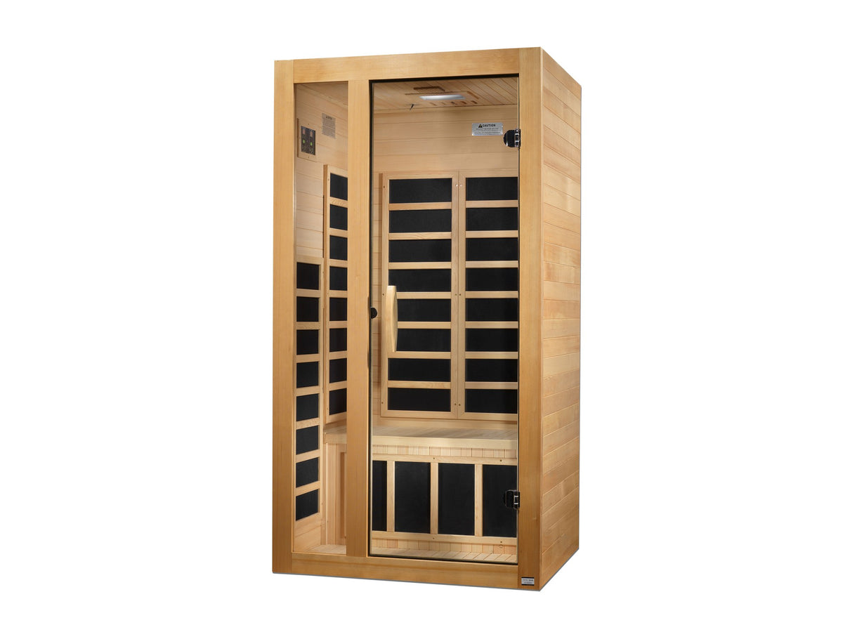 Dynamic Gracia 1-2-Person Low EMF FAR Infrared Sauna, side angle view