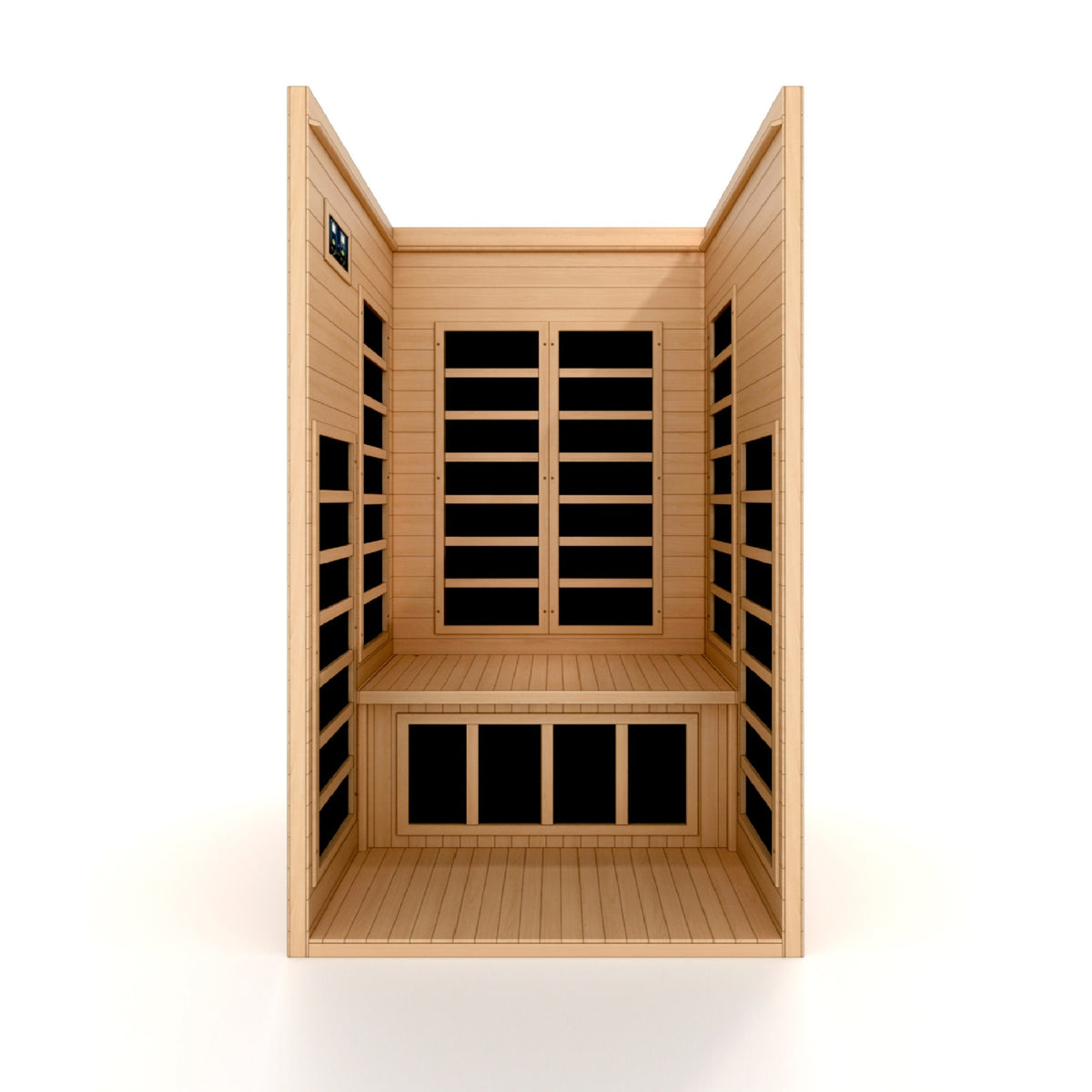 Dynamic Gracia 1-2-Person Low EMF FAR Infrared Sauna, interior with heating panels