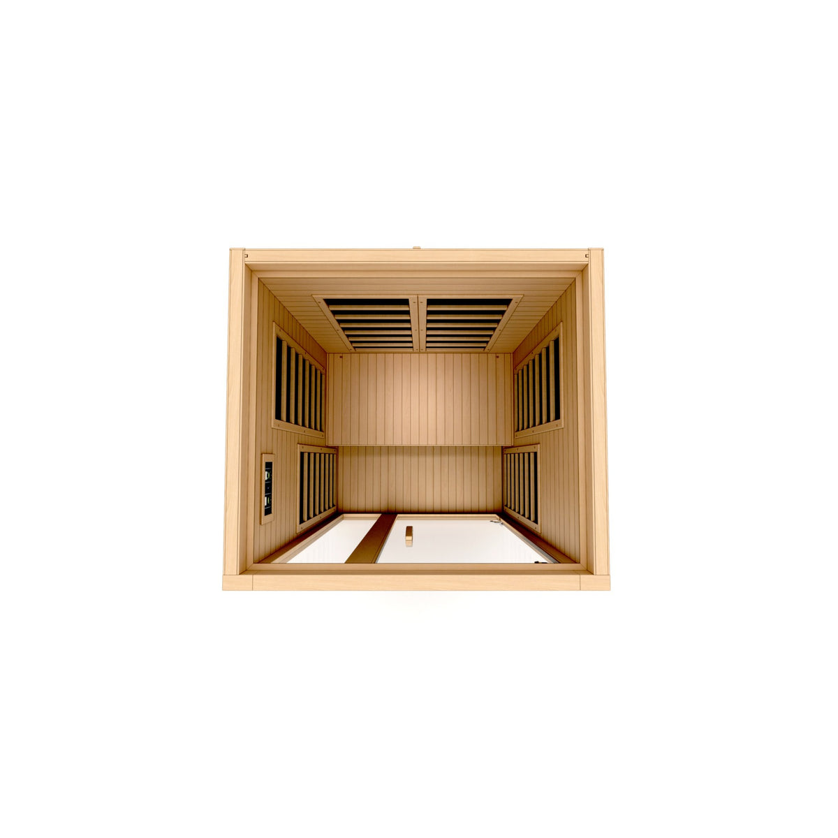 Dynamic Gracia 1-2-Person Low EMF FAR Infrared Sauna, interior from above