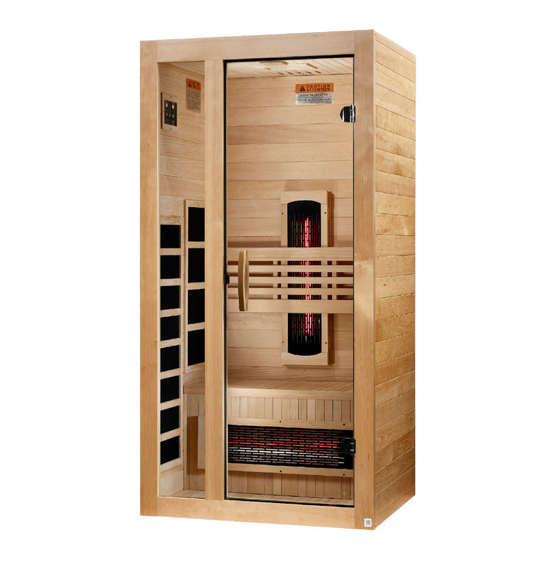 Dynamic Gracia 1-2-Person Full Spectrum Near Zero EMF FAR Infrared Sauna, front angle view