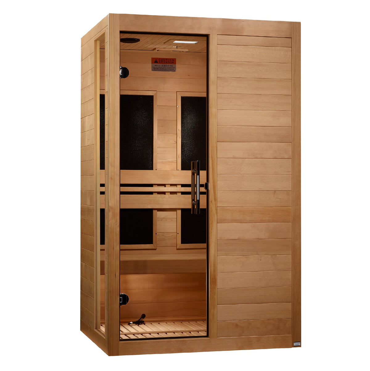 Dynamic Lucca Elite 2-Person Ultra Low EMF FAR Infrared Sauna, front angle view