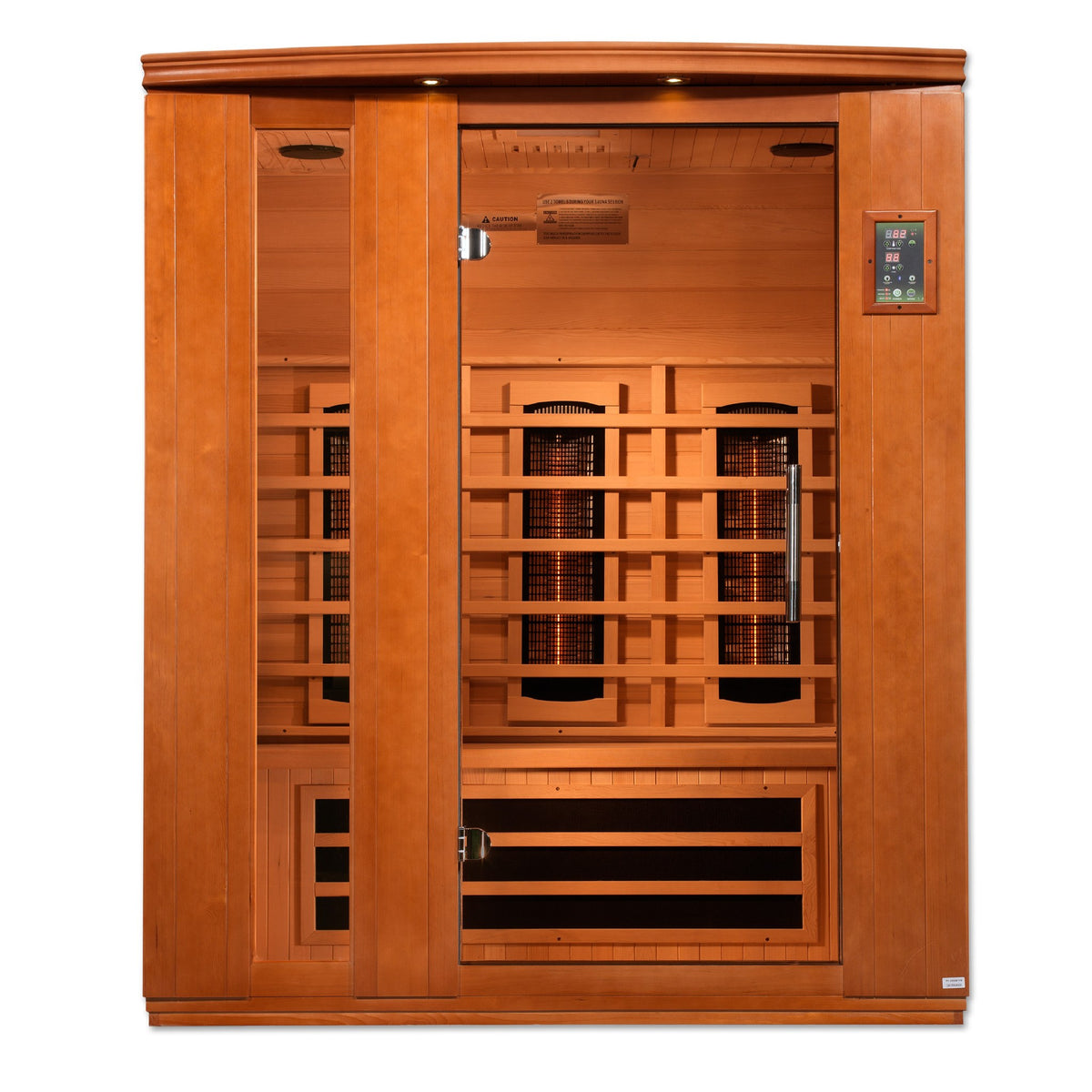 Dynamic Lugano 3-Person Full Spectrum Near Zero EMF FAR Infrared Sauna, front view