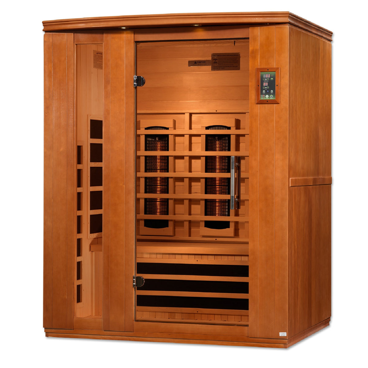 Dynamic Lugano 3-Person Full Spectrum Near Zero EMF FAR Infrared Sauna, side angle view