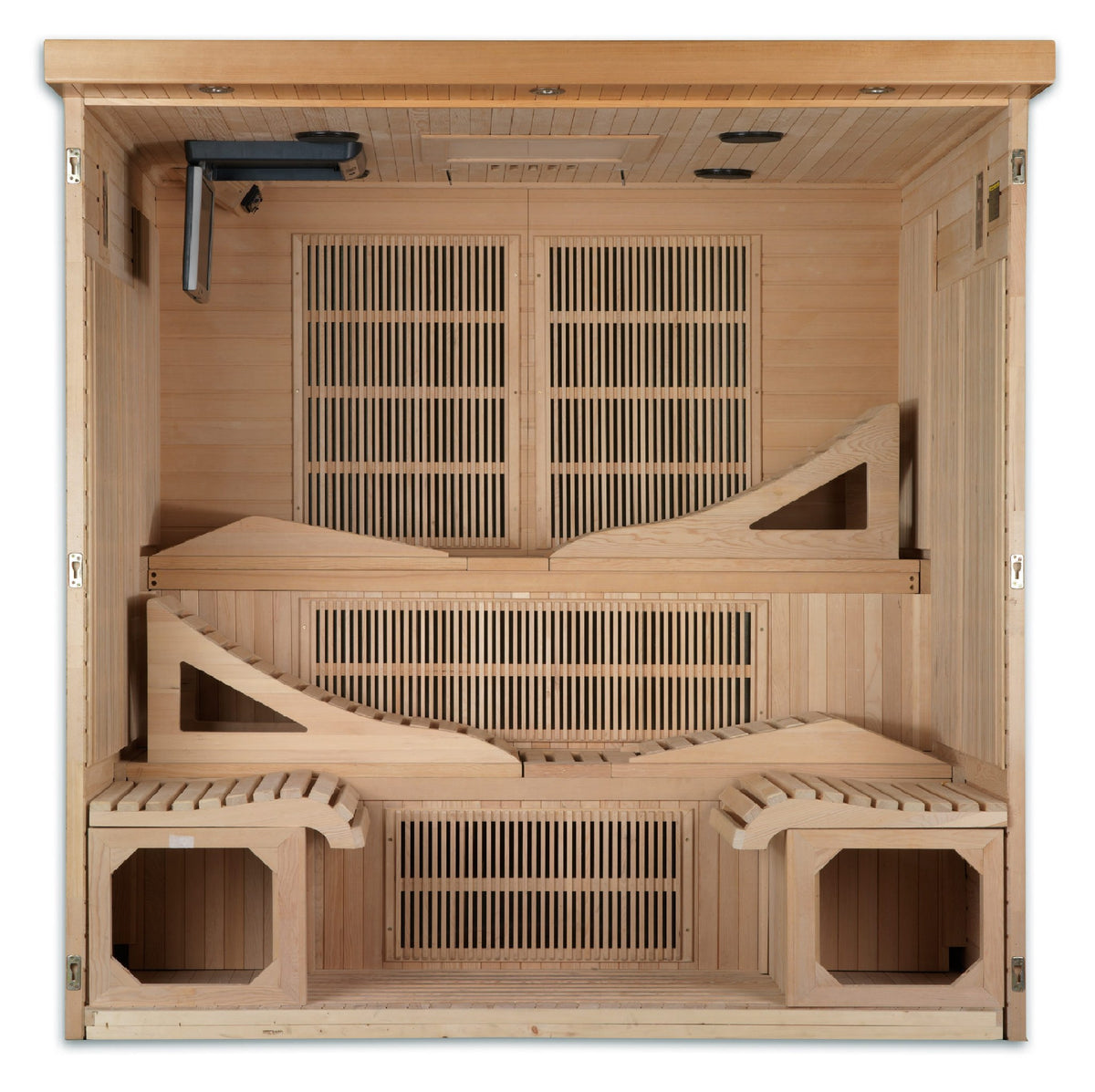 Dynamic Monaco Elite 6-Person Ultra Low EMF FAR Infrared Sauna, interior with heating panels