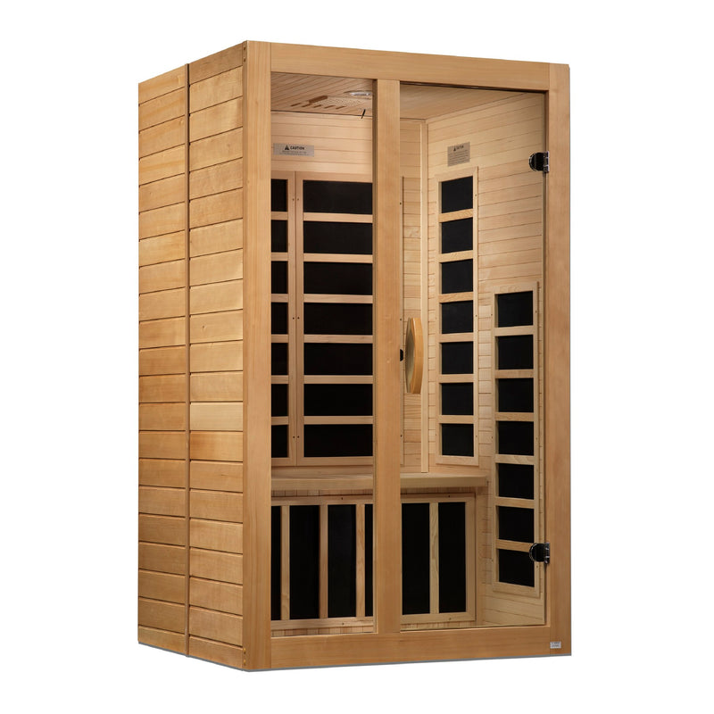 Dynamic Santiago 2-Person Low EMF FAR Infrared Sauna, front angle view