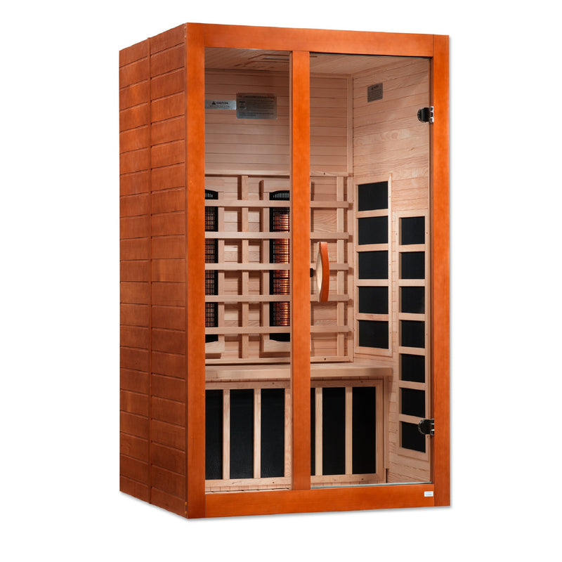 Dynamic Santiago 2-Person Full Spectrum Near Zero EMF FAR Infrared Sauna, front angle view