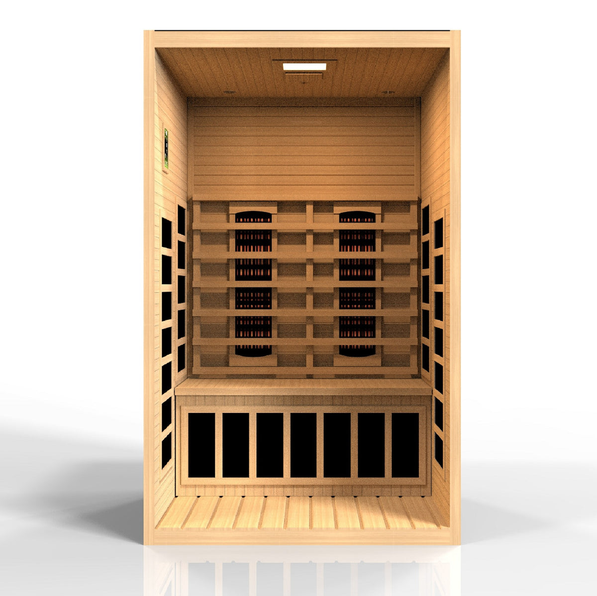 Dynamic Santiago 2-Person Full Spectrum Near Zero EMF FAR Infrared Sauna, interior view