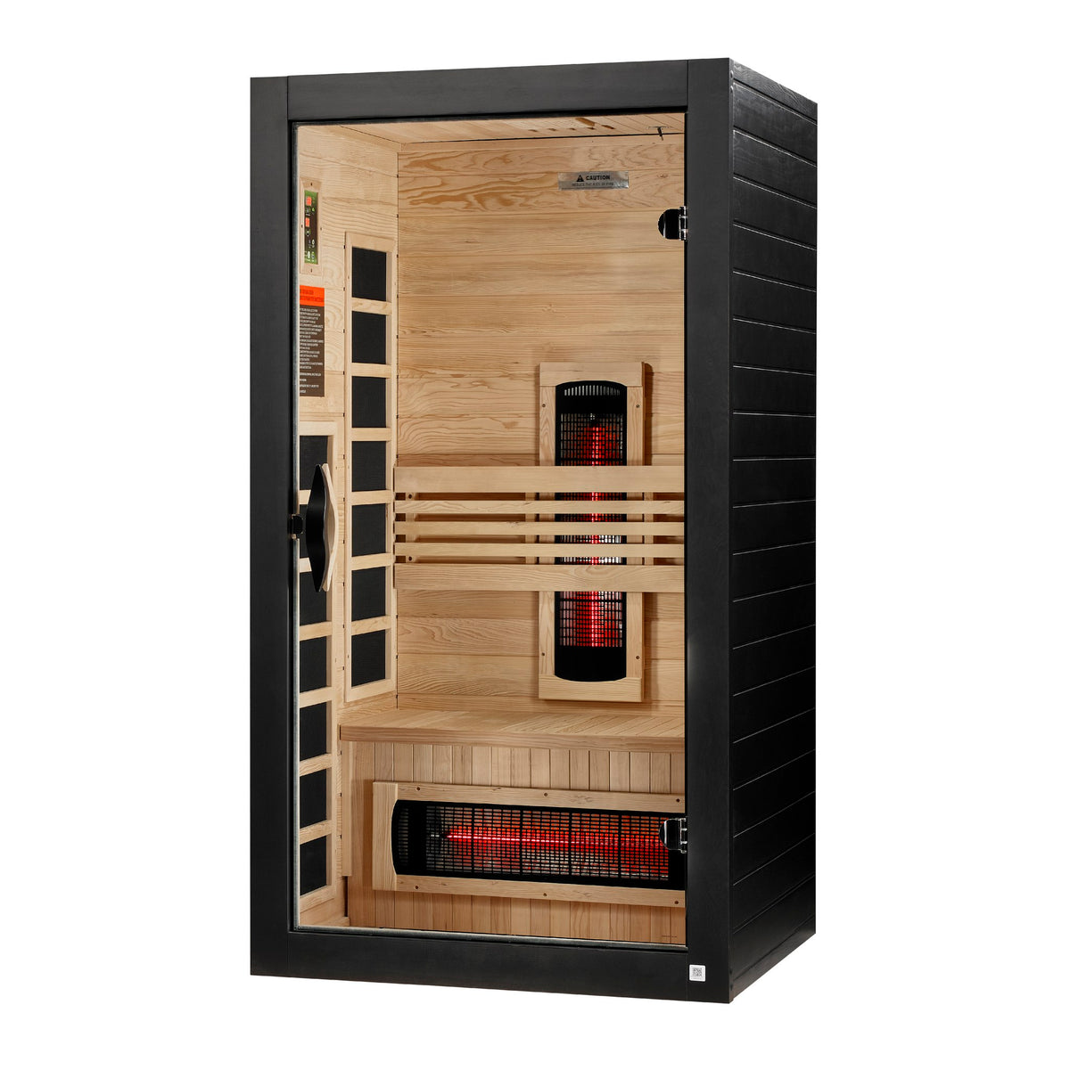 Dynamic Santorini 1-2-Person Full Spectrum Near Zero EMF FAR Infrared Sauna, front angle view