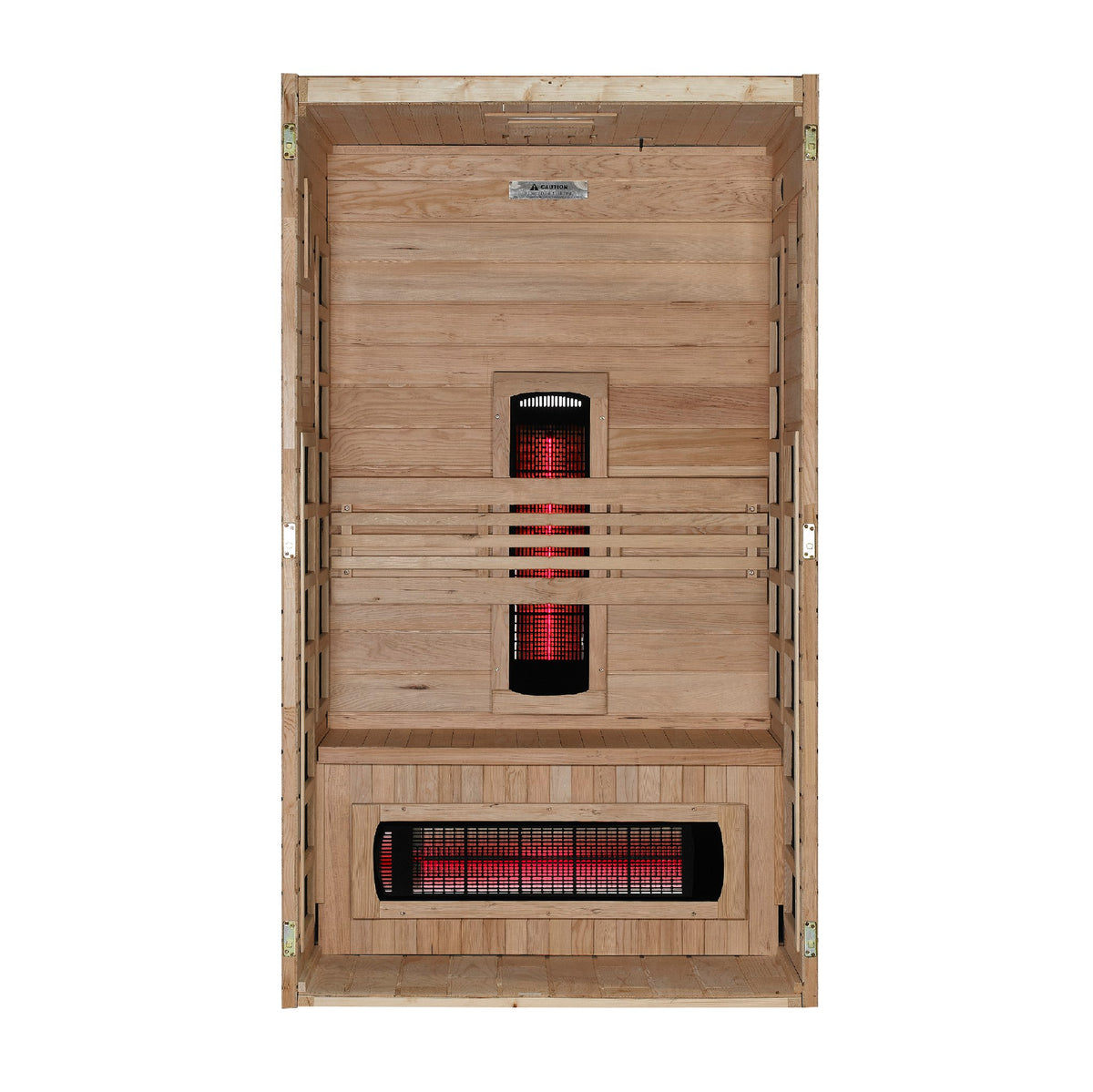 Dynamic Santorini 1-2-Person Full Spectrum Near Zero EMF FAR Infrared Sauna, interior with heating panels
