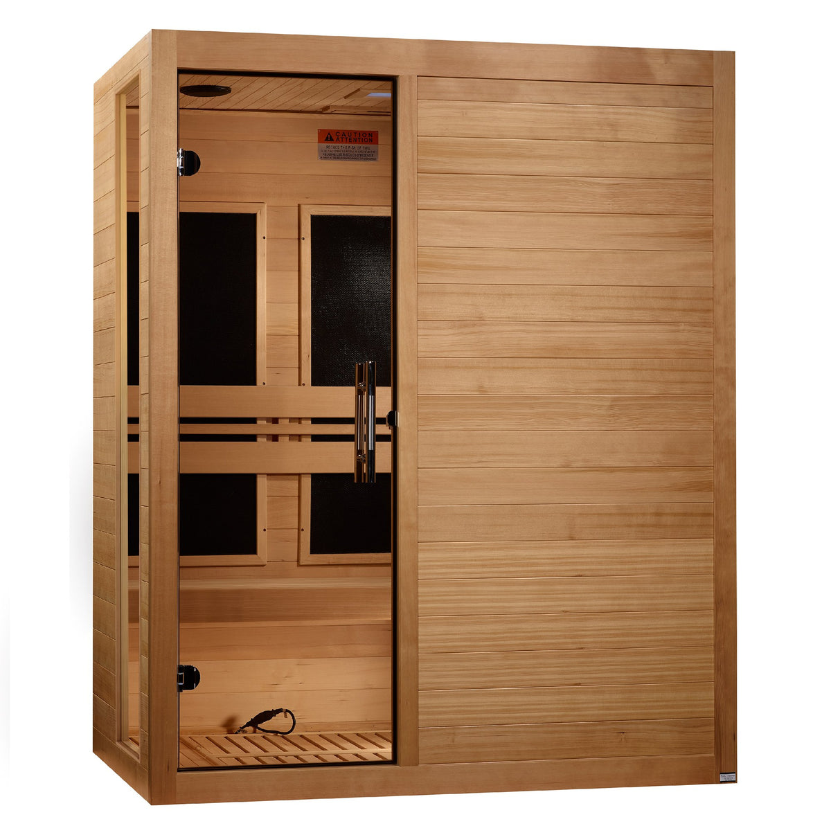 Dynamic Toscana Elite 3-Person Ultra Low EMF FAR Infrared Sauna, front angle view