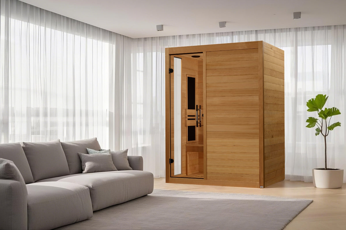 Dynamic Toscana Elite 3-Person Ultra Low EMF FAR Infrared Sauna in a living space