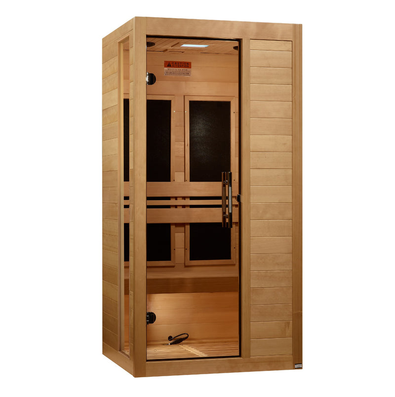 Dynamic Veneto 1-2-Person Low EMF FAR Infrared Sauna, front angle view
