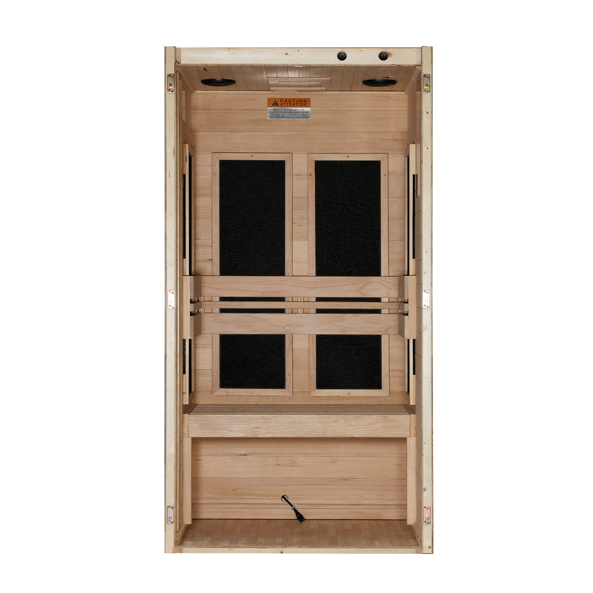 Dynamic Veneto Elite Black Finish sauna interior with carbon heating panels