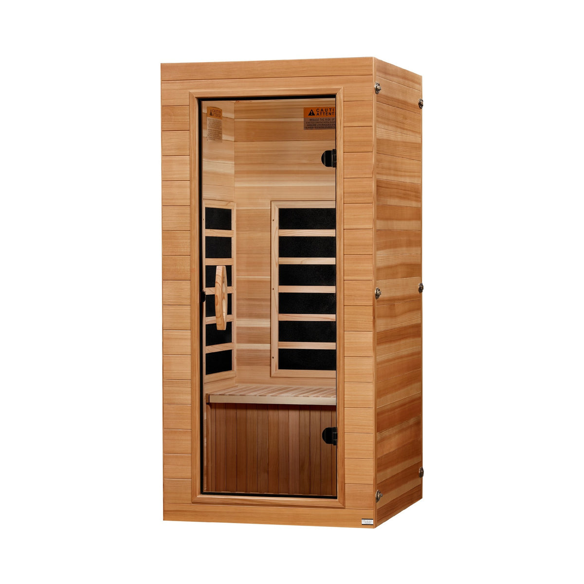 Dynamic Vero Elite 1-Person Compact Ultra Low EMF FAR Infrared Sauna, side angle view
