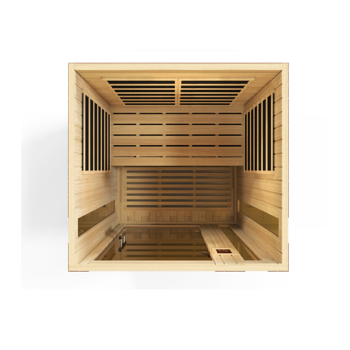 Dynamic Vittoria Elite 2-Person Ultra Low EMF FAR Infrared Sauna, top down interior view