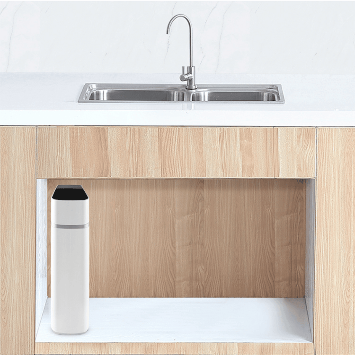 ECHO RO: Under the sink, at the tap you choose.