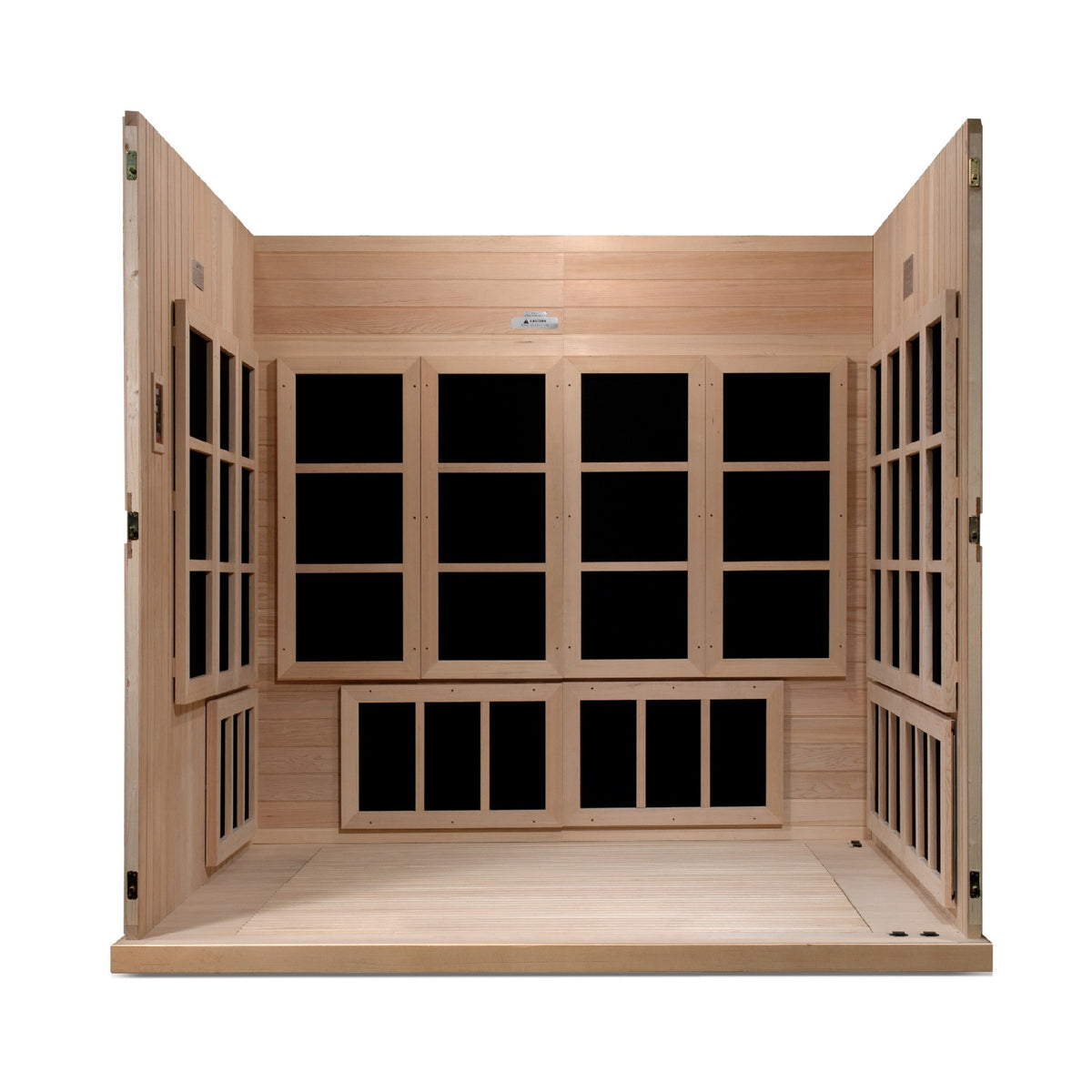 Golden Designs Catalonia 8-Person Near Zero EMF Infrared Sauna, with the benches removed