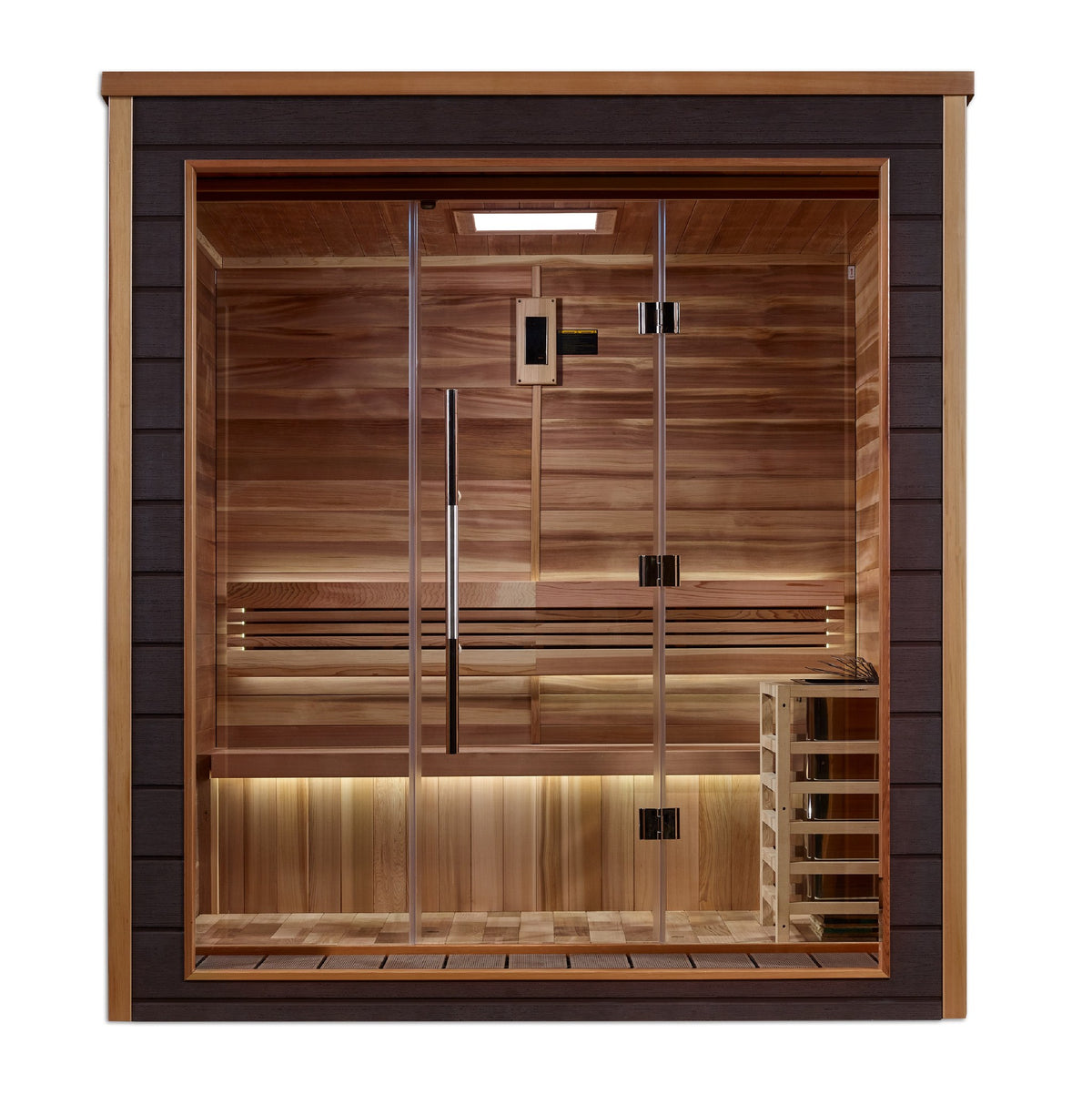 Golden Designs Drammen 3-Person Traditional Outdoor Sauna, front view