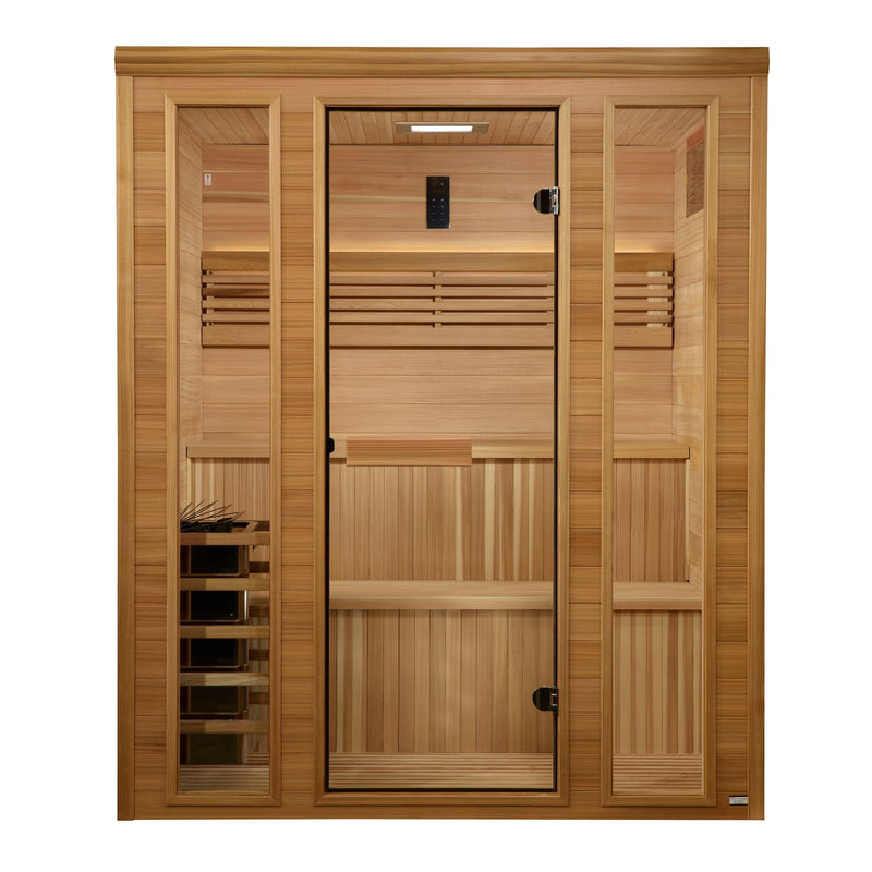 Golden Designs Engelberg 4-6-Person Traditional Indoor Sauna, front view