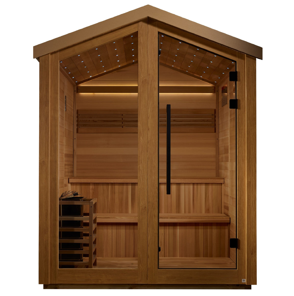 Golden Designs Kaarina 6-Person Traditional Outdoor Sauna, front view