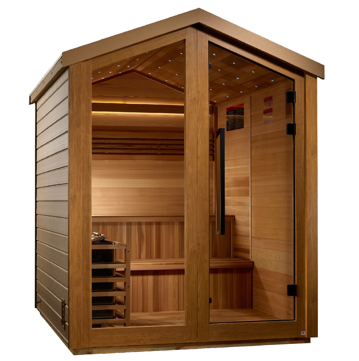 Golden Designs Kaarina 6-Person Traditional Outdoor Sauna, front angle view