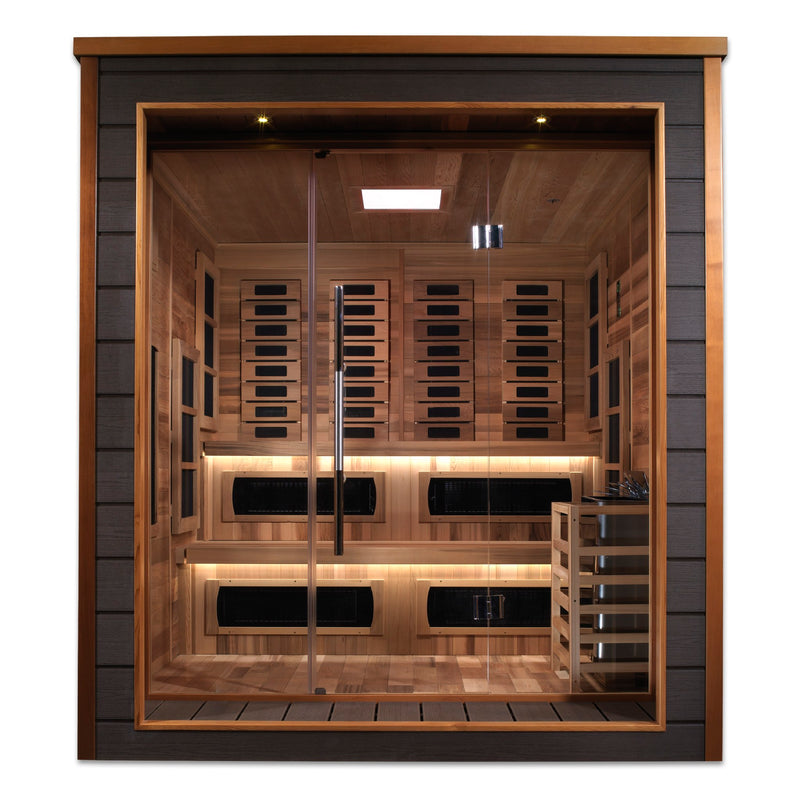 Golden Designs Karlstad 6-Person Hybrid Outdoor Sauna, front view
