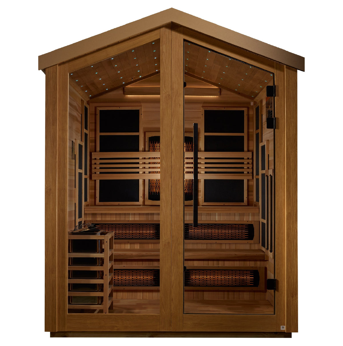Golden Designs Kaskinen 6-Person Hybrid Outdoor Sauna, front view