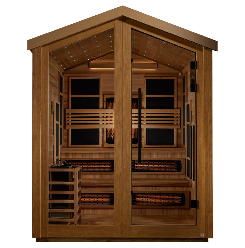 Golden Designs Kaskinen 6-Person Hybrid Outdoor Sauna, front view