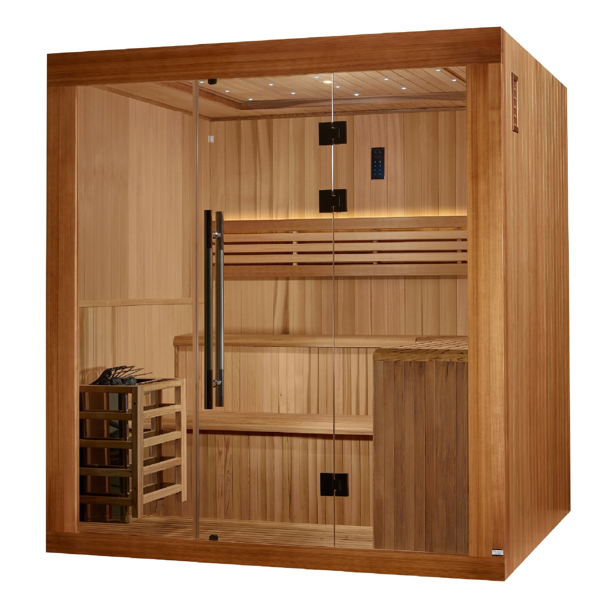 Golden Designs Osla 6-Person Traditional Indoor Sauna, side angle view