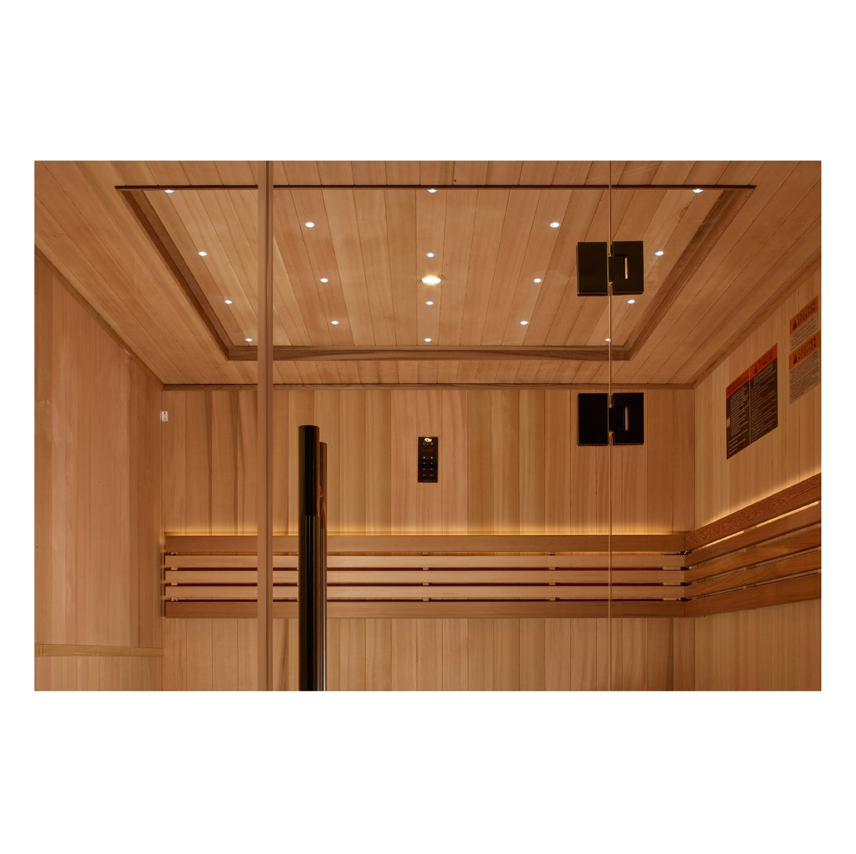 Golden Designs Osla 6-Person Traditional Indoor Sauna, interior with ceiling star lighting