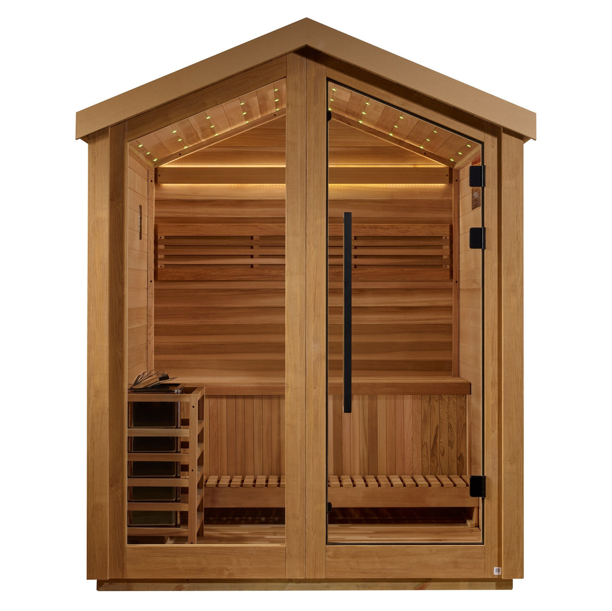 Golden Designs Savonlinna 3-Person Traditional Outdoor Sauna, front view