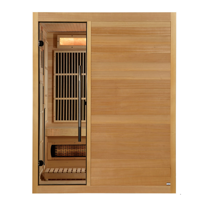 Golden Designs Soria 3-Person Hybrid Indoor Sauna, front view
