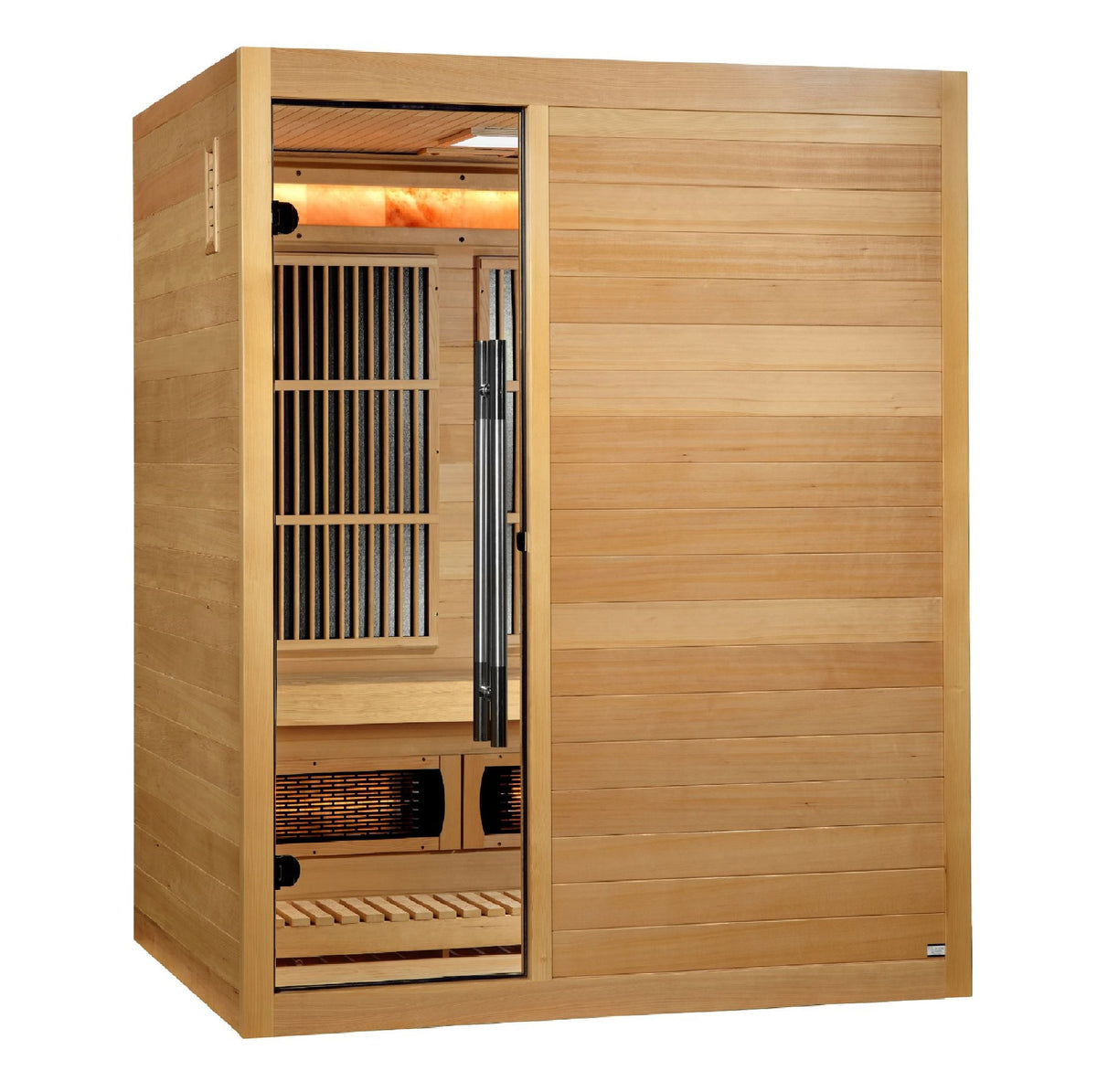 Golden Designs Soria 3-Person Hybrid Indoor Sauna, front angle view