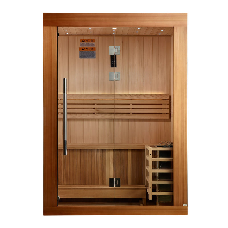 Golden Designs Sundsvall 2-Person Traditional Indoor Sauna, front view