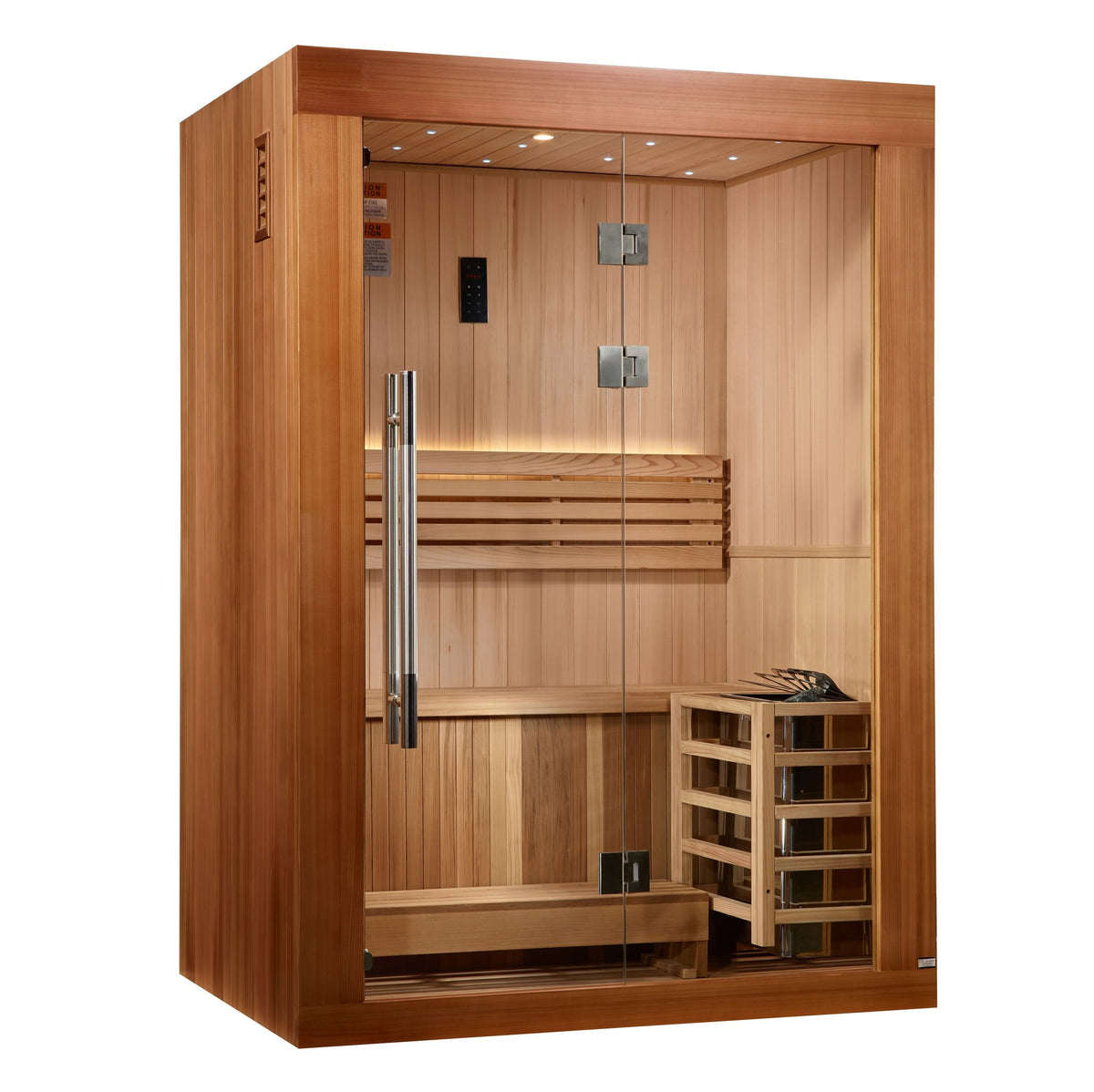 Golden Designs Sundsvall 2-Person Traditional Indoor Sauna, front angle view