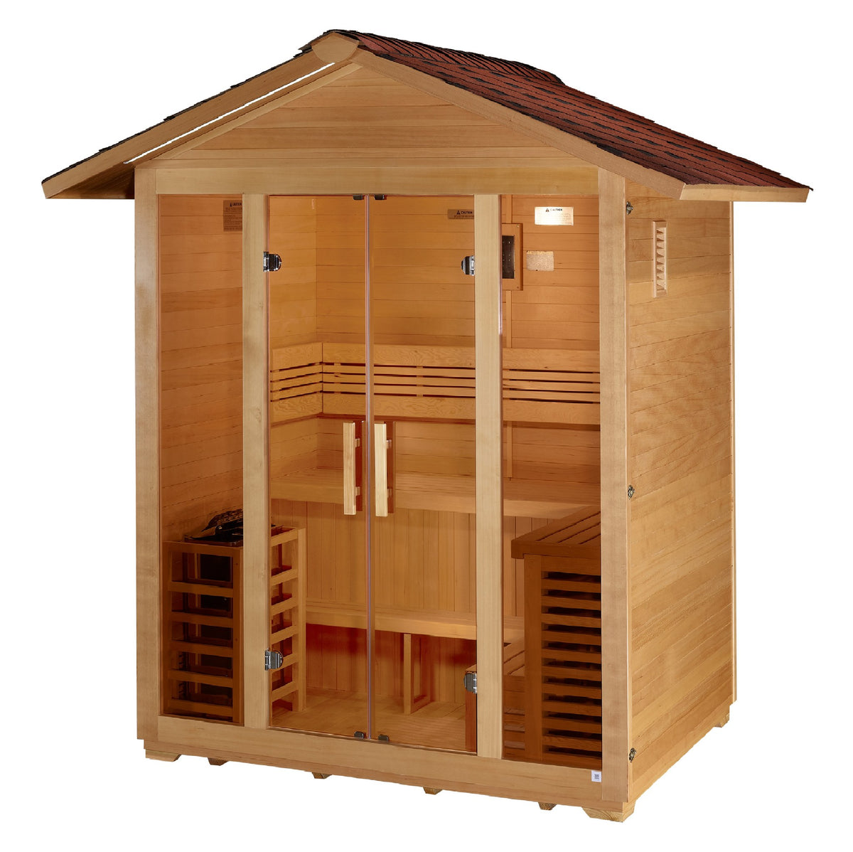 Golden Designs Vorarlberg 5-Person Traditional Outdoor Sauna, second side angle view